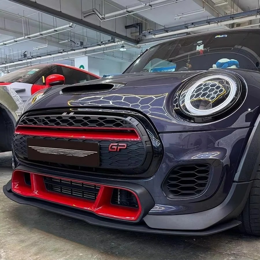MINI GP3 F56 LCI 1 AC Style Carbon Fiber Front Lip Splitter New 2013-2019 Bolt-On Bumper with Towing Hitch